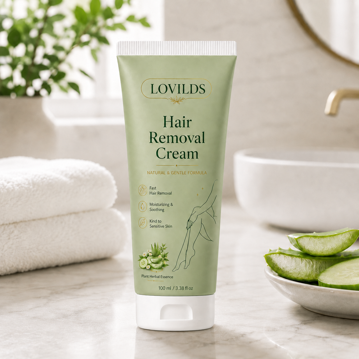 Soieva | LOVILDS Painless Depilatory Cream – No Razor Bumps, No Harsh Odor