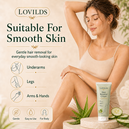 Soieva | LOVILDS Painless Depilatory Cream – No Razor Bumps, No Harsh Odor